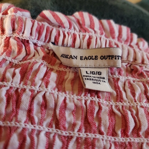 Red White Stripe Festival Corsett Crop Top L - Picture 5 of 5